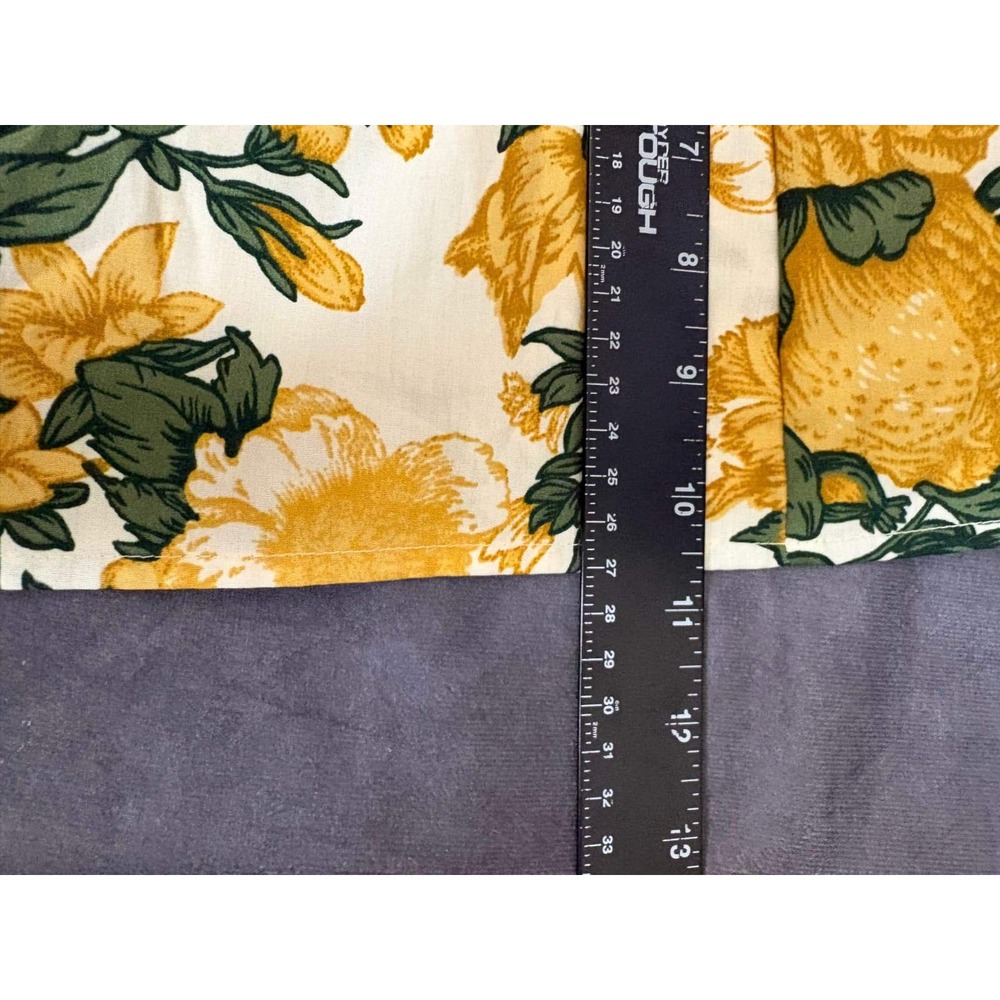 Abercrombie & Fitch Yellow Floral Butterfly Midi Dress Pockets Smocked Back M - Picture 9 of 11